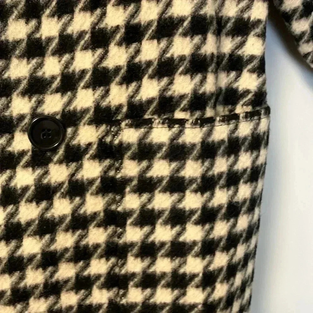 Steve by Searle houndstooth  wool coat made in USA size 10 - Picture 5 of 7